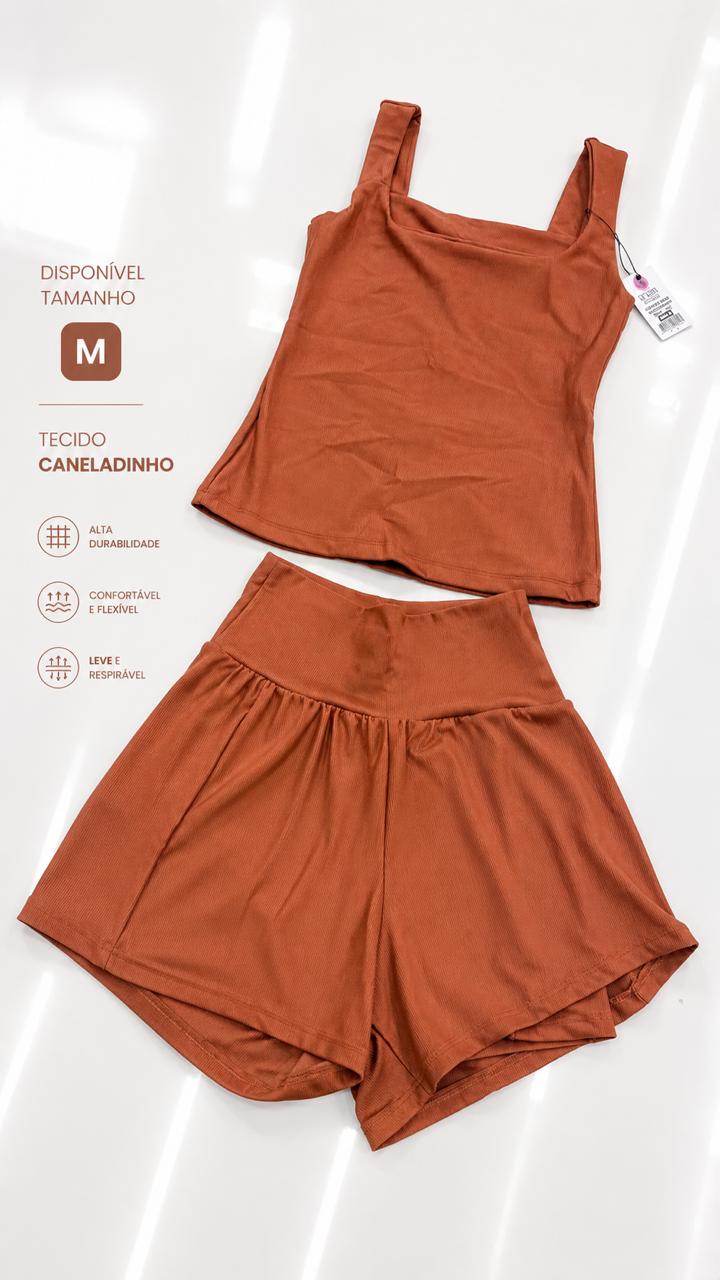 Conjunto short duplo canelado
